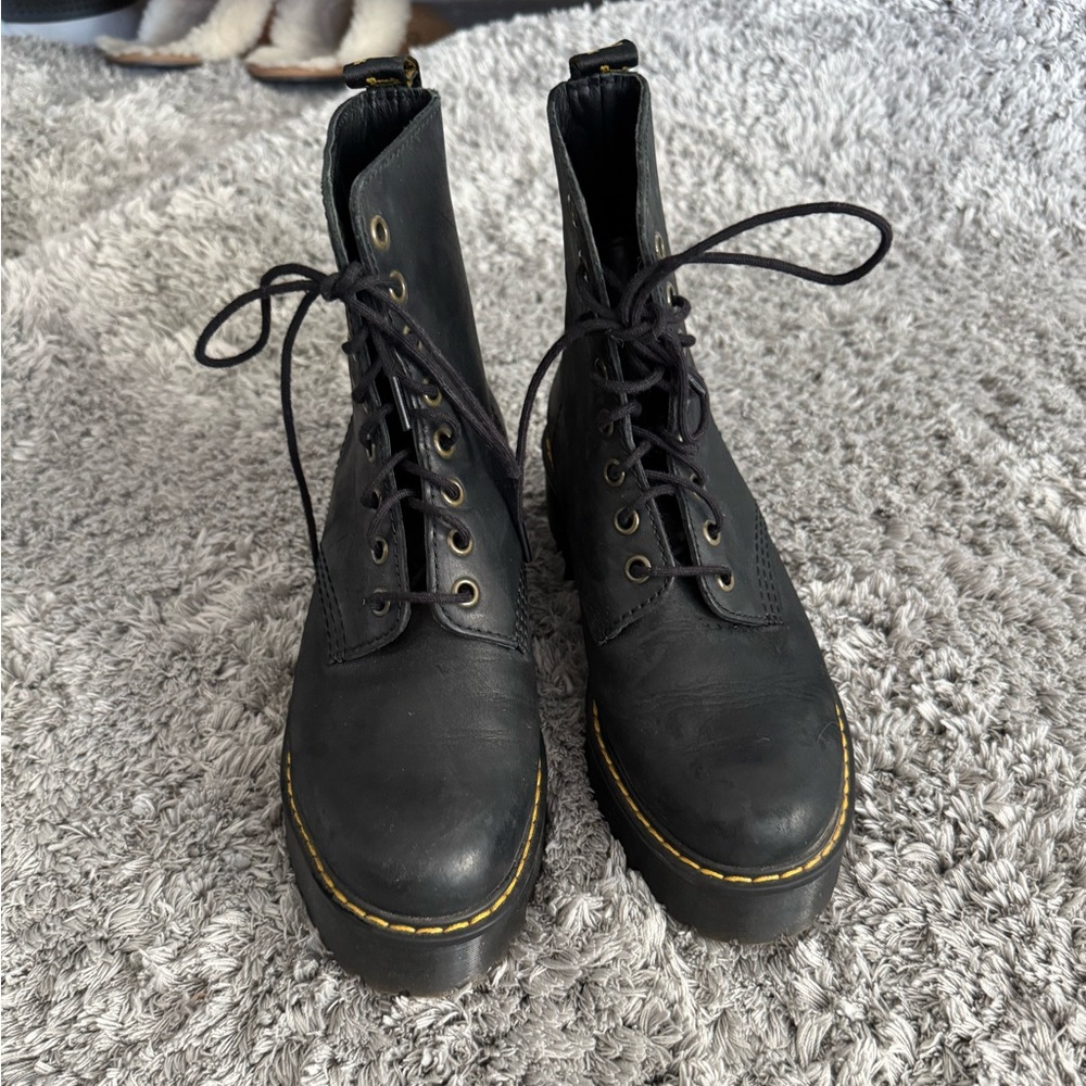 Dr. Martens Black Leather Women's Boots - Picture 4 of 9
